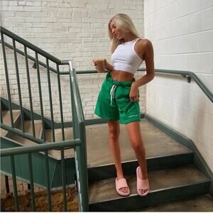 Hommebody Embroidered Sweat Shorts S Green